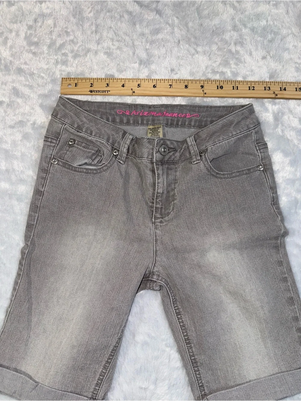 Arizona Jean Company Gray Rolled Hem Bermuda Shorts